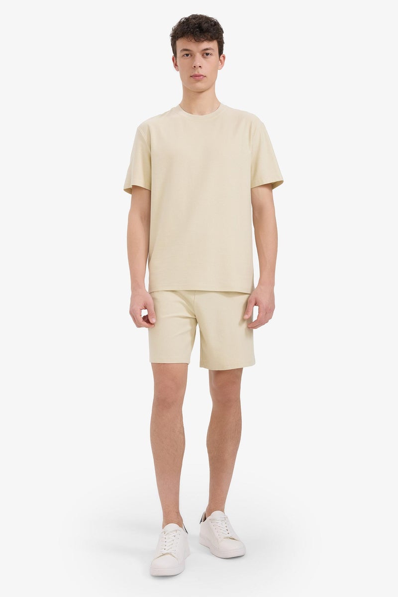 DeFacto Beige Man Cotton Relax Fit Twill Pocket Shorts Casual - Image 1